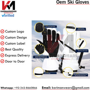 Guantes de Esquí de Cuero Premium, Duraderos, Cálidos, Clásicos, para Nieve, Esquí, Snowboard, Montañismo, Aventuras al Aire Libre de Invierno - Product Image 3