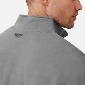 Sweat-shirt à demi-zip personnalisé OEM pour homme, basique, épaules tombantes, coton lourd, pull oversize, sweat-shirt à capuche pour homme, taille plus - Product Image 3