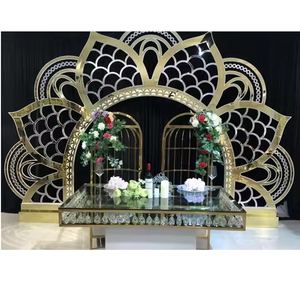 Pared trasera de metal cortada con láser única para decoración de boda fondos de metal de escenario de boda indios personalizados boda musulmana tradicional Reino Unido - Product Image 2