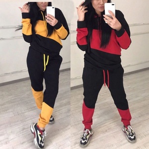 Sudadera de Otoño Invierno para mujer, traje de color sólido, moda informal, deportes, más sudadera de lana, conjunto de chándal con capucha - Product Image 1
