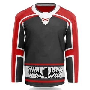 Maillot de hockey sur glace pour hommes 100% polyester à manches longues impression par sublimation logo d'équipe personnalisé fourniture de vêtements de sport en gros bon marché - Product Image 4