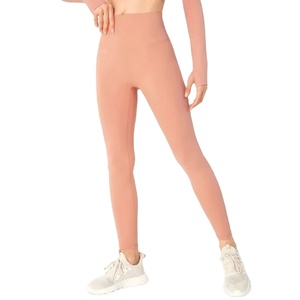 2026 New Customized Branded Breathable Solid Ladies Yoga <b>Legging</b> Mid Waist Knitted Fabric Design Your Own Women <b>Leggings</b> 2026 - Product Image 2