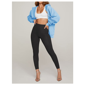 Couleur unie élégant à manches longues haut court femmes à capuche Offre Spéciale par saison cordon merde haut court sweats à capuche 2025 - Product Image 4