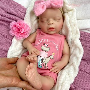 Muñecas Bebé <span class=keywords><strong>Reborn</strong></span> Realistas de 18 Pulgadas, de Silicona, Cuerpo Completo, <span class=keywords><strong>Ojos</strong></span> <span class=keywords><strong>Cerrados</strong></span>, Muñecas Bebé Recién Nacidas Hechas a Mano con Boca Abierta - Product Image 1