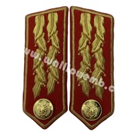 Écusson de col personnalisé de grade de lieutenant-général du Soudan du Sud, insignes d'officier brodés de haute qualité en fil de soie pour uniformes de service