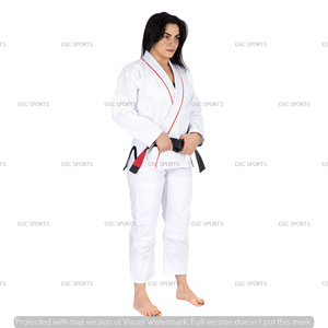 Kimono jiu jitsu brésilien blanc pour femmes, sans logo de marque ou design personnalisé noir bjj gi avec options personnalisées pour les clients - Product Image 2