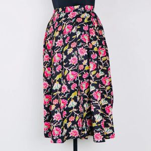 Floral Embroidered Wrap Midi <b>Skirt</b>-Breathable Cotton <b>Plus</b> <b>Size</b> Options Spring Beachwear - Product Image 4