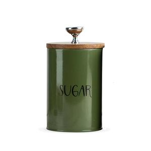 Boîte à sucre en métal d'élégance moderne noire avec finition antique pour le dessus de Table de cuisine brossé en gros - Product Image 2