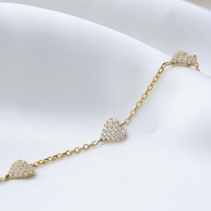 Heart <b>Bracelet</b> Shiny Zircon Stone <b>Charm</b> Woman Jewellery Turkish Handmade Wholesale 925 Sterling <b>Silver</b> Jewelry - Product Image 6