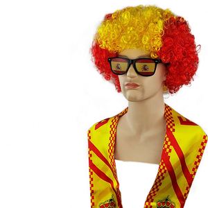 Peluca Sintética con Colores de la Bandera Nacional, Peluca Afro Rizada y Colorida, en Oferta, para Aficionados al Fútbol, Kit de Animación - Product Image 4