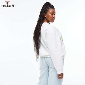 Diseño personalizado Winters Jumper 100% algodón cuello redondo transpirable logotipo personalizado pulóver sudadera para mujer - Product Image 2