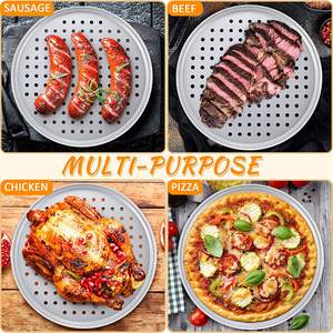 Vente en gros de grille pour pizza en aluminium plaque de cuisson pour pizza en acier inoxydable maille jetable pour barbecue en acier inoxydable avec logo personnalisé - Product Image 5