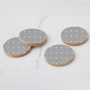 Elegant Customizable Acacia Free Wood Wedding <b>Coasters</b> Classic Enamel Printed <b>Drink</b> <b>Coasters</b> Holder for Tea Parties Direct - Product Image 6