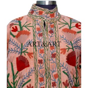 Chaqueta de Mujer Acolchada de Algodón de la Mejor Calidad con Bordado Suzani TNT, Diseño Floral Único, Cómoda, Duradera, Estilo Bohemio, Regalo - Product Image 3