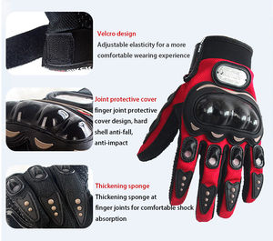 ถุงมือมอเตอร์ไซค์ป้องกันระบายอากาศได้ดีมีสไตล์พร้อมสายรัดข้อมือแบบแข็งที่สามารถปรับได้และจับได้แน่นสำหรับกีฬากลางแจ้ง - Product Image 6