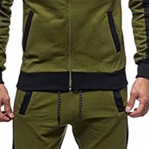 Ensemble de survêtements 2 pièces avec logo personnalisé costumes de jogging survêtements unis pour hommes respirant et durable fabriqué par la robe de sport - Product Image 3