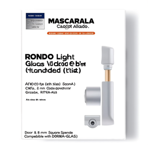 Juego de Manijas para Puerta de Vidrio RONDO de Aleación Ligera Plateada Anodizada para Eje Cuadrado de 8 mm Compatible con DORMA-GLAS - Product Image 3
