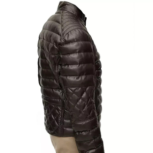 Veste en cuir matelassé pour homme Veste en duvet d'agneau véritable de haute qualité, personnalisée, brodée, neuve, 2025 - Product Image 3
