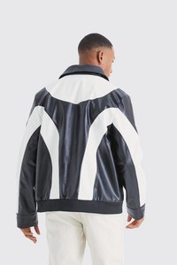 แจ็กเก็ตบอมเบอร์หนังวัวแท้สำหรับผู้ชายแจ็คเก็ตหนังแท้สีดำและสีขาวสำหรับผู้ชายแจ็คเก็ตหนังวัวสไตล์พรีเมี่ยมสำหรับผู้ชาย - Product Image 4