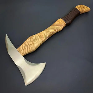 Hache à dépecer Burraq personnalisée de 19,5 pouces en acier Damas, manche en bois de rose, étui en cuir, cadeau de camping en plein air, fait à la main pour papa - Product Image 6