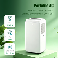 Climatiseur portable 9000 12000 BTU, climatiseur mobile 220 à 240V 50Hz R290 pour salon, bureau à domicile et usage en magasin