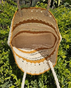 Bolso Tote Bohemio de Ganchillo para Mujer, Rayado, Calado, Bolso de Playa Ligero, Casual, con Dos Asas y Cierre Abierto - Product Image 5