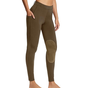 Full Seat Silicon Printing Horse Riding Tights Leggings with Mobile Pockets High Waist Horse <b>Equestrian</b> Leggings - Product Image 1