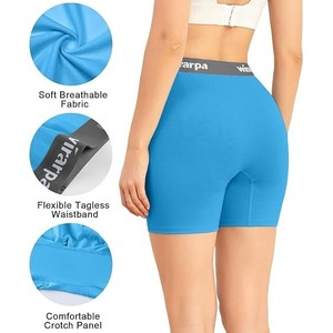 <b>Women's</b> Mid-Rise Cotton <b>Boxer</b> <b>Briefs</b> 5.5 Inseam 4 Pack Anti-Chafing Antibacterial Customizable Underwear Anti-Static Breathable - Product Image 4