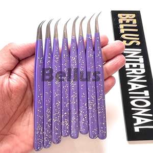 Pinzas de extensión de pestañas con punta de fibra profesional Pinzas de pestañas de acero inoxidable Premium Hecho en Pakistán Logotipo personalizado OEM - Product Image 6