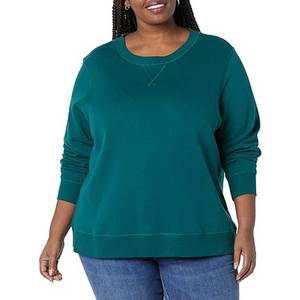 Vente en gros de chemise de sweat uni de haute qualité en coton oversize pour femmes nouveau style avec votre propre logo - Product Image 1