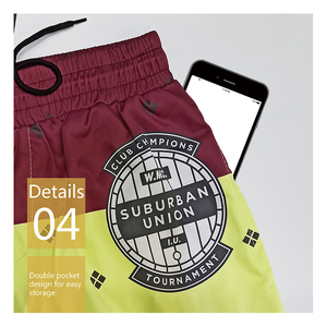 Pantalones Cortos Deportivos de Lona para Hombre, Personalizados OEM, Doble Capa, Sublimados, Transpirables, Cintura Alta con Cordón Ajustable, para Entrenamiento y Fitness - Product Image 5