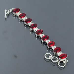 Pink Rubellite <b>Bracelet</b> Handmade 925 <b>Sterling</b> <b>Silver</b> Adjustable <b>Beaded</b> Boho Jewelry Gift For Women - Product Image 1