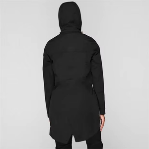 Veste parka à capuche en denim tissé chauffant de haute qualité pour femmes avec logo personnalisé manches longues hiver - Product Image 4