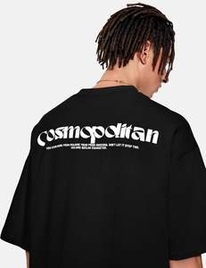 Streetwear T-shirt décontracté 100% coton solide motif avant Logo coupe ample tissu tricoté - Product Image 6