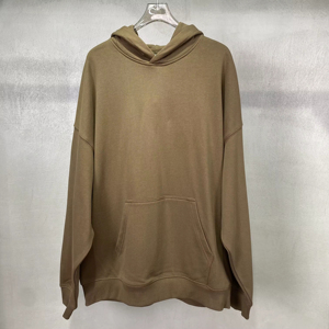 Sweat-shirt à capuche pour homme 100% coton French Terry couleur unie décontracté écologique avec poche style urbain hiver OEM - Product Image 2