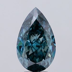 Pera taglio brillante 5.47 carato fantasia blu verdastro intenso VS1 IGI certificato diamante coltivato in laboratorio - Product Image 1