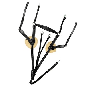 Placa de 5 puntos con accesorio para correr, con relleno de piel y cuero de Color bronceado, líneas elásticas grises y blancas - Product Image 5