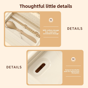 กล่องเบนโตะสำหรับผู้ใหญ่, กล่องเตรียมอาหาร, กล่องใส่อาหารพร้อมอุปกรณ์, ป้องกันการรั่วซึม, ใช้กับไมโครเวฟและเครื่องล้างจานได้ - Product Image 4