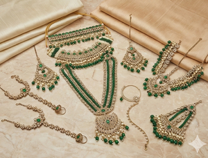 Collar de Novia de Diseño Antiguo con Acabado Dorado de Alta Calidad, Joyería Étnica con Cuentas, Perfecto para Fiestas y Celebraciones - Product Image 2