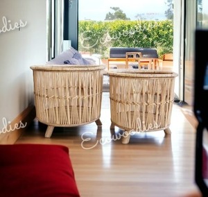 Panier à fleurs en bambou tissé créatif pour plantes en rotin, panier tissé décoratif pour pots de fleurs et jardinières d'intérieur et d'extérieur lot de 2 - Product Image 4