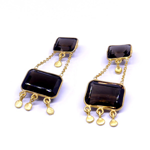 ต่างหูแบบโซ่ประดับอัญมณีบุษราคัมแบบคลาสสิก925เงินสเตอร์ลิงทันสมัย - Product Image 5