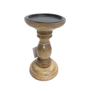 Vaisselle Décoratif Élégant Fer Et Bois Bougeoir Pilier Couleur Marron Style Moderne Bougeoir À La Main Personnalisé - Product Image 3