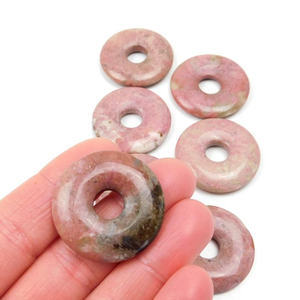 หินโดนัทโรโดไนท์หินธรรมชาติคริสตัลเรกิหินอัญมณีโดนัทรักษา - Product Image 2