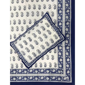 King Size 100% Cotton Hand Block Printed Double Bedsheet Pillow Covers Eco-Friendly Floral <b>Comforter</b> <b>Set</b> for Home 3pcs <b>Set</b> - Product Image 1