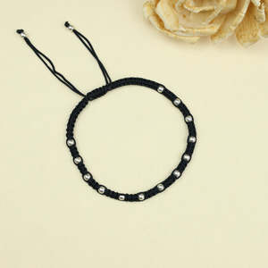 Nazakat Single Piece Silver Anklet Multi-Ball <b>Beaded</b> <b>Thread</b> Rhinestone Zircon Foot Jewelry Religious Pattern Mainly Made Metal - Product Image 2