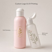 Flacon de lotion PET vide de 211 ml avec bouchon à clapet, emballage cosmétique cylindrique, impression UV personnalisée du logo