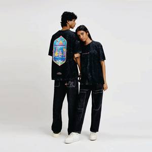 Camiseta de verano 100% de algodón para hombre, talla grande, cuello redondo de alta calidad, estampado de letras, blanco, ajuste holgado, venta al por mayor - Product Image 2