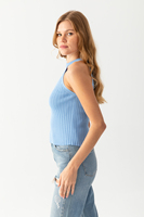 Blusa de punto para mujer Verano sin mangas Transpirable Punto acanalado Camiseta de punto de alta calidad Body Personalizable Servicios OEM