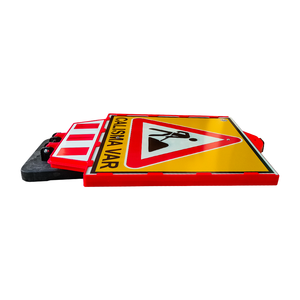 Barrera de Seguridad Plegable de Goma de 90x60 cm, Tipo Bolardo, Señal de Advertencia - Product Image 5