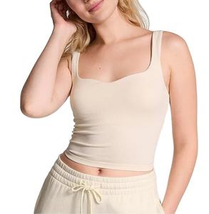 Haute Stretch Gym Fitness débardeurs sport Yoga Fitness porte dos nu soutien-gorge de sport pour les femmes grande taille haut court débardeur - Product Image 1